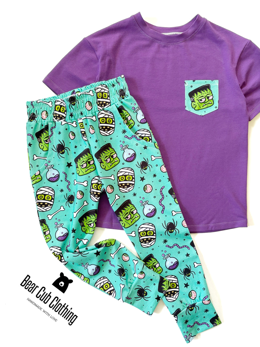 6/7 Purple Pocket Tee & Frankenstein Joggers
