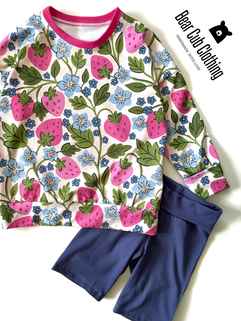 4-7y Strawberry Pullover & 5t Bike Shorts
