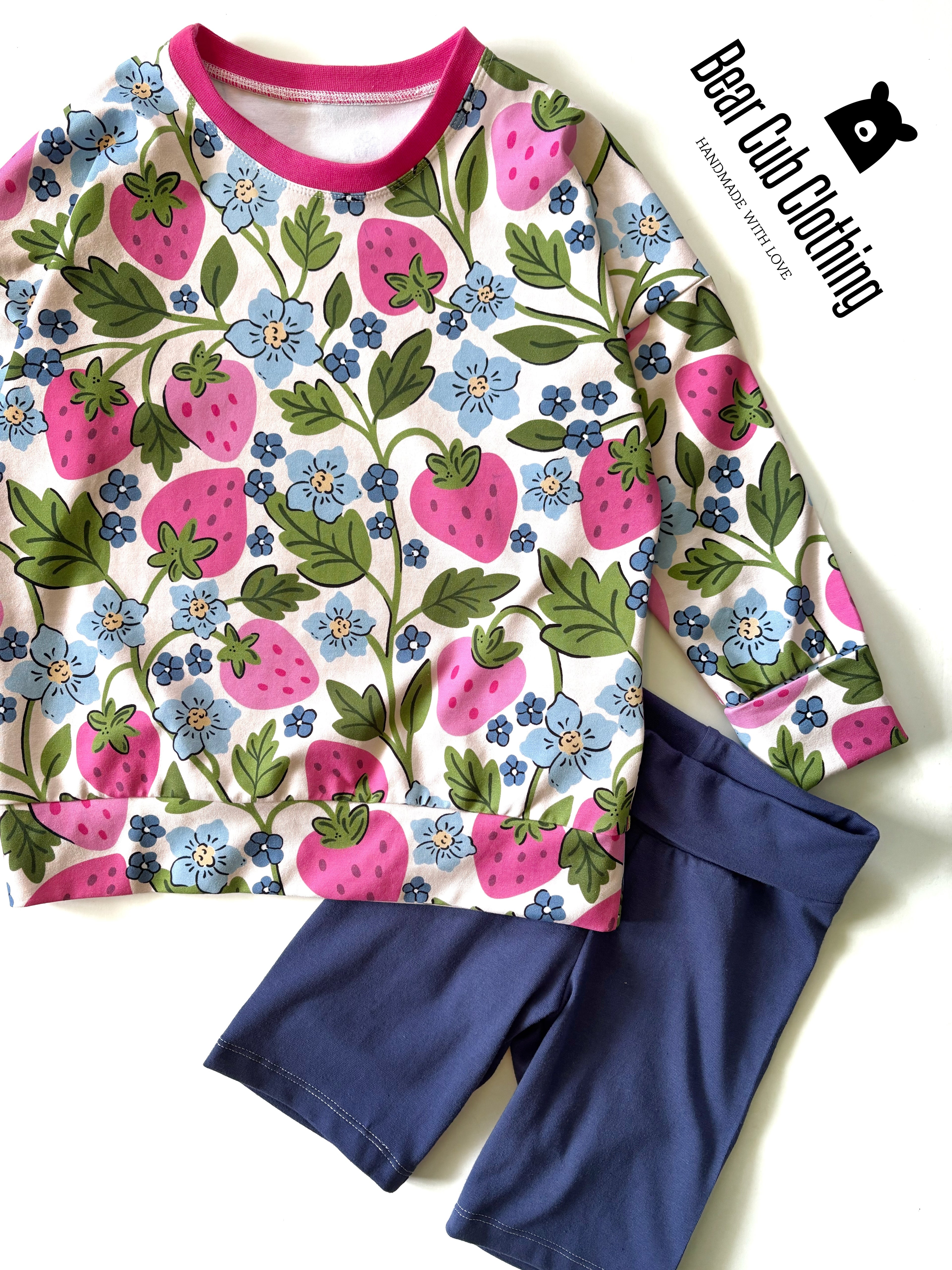 4-7y Strawberry Pullover & 5t Bike Shorts