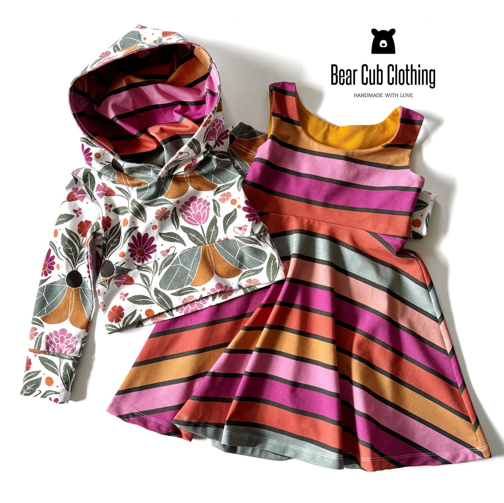 18 months-4 years Cropped Hoodie and Tank Dress Set