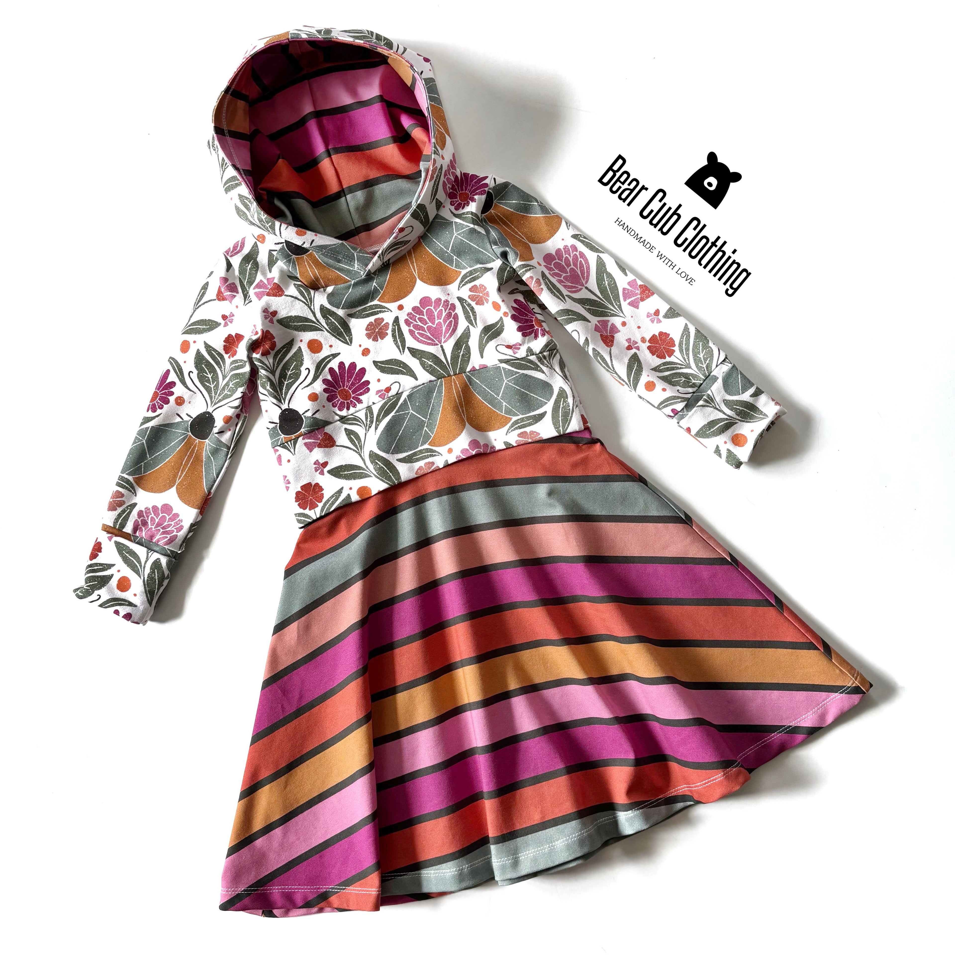 18 months-4 years Cropped Hoodie and Tank Dress Set