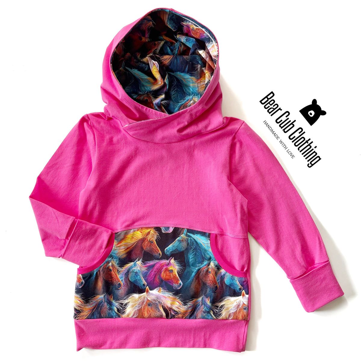 6-9 year Fuschia Horse Hoodie
