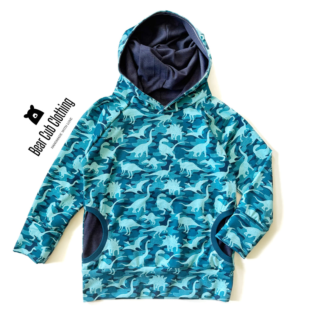6-9 year Camo Dinosaur Hoodie