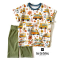 6-9 year School Bus Dolman Tee & 7 Bike Shorts