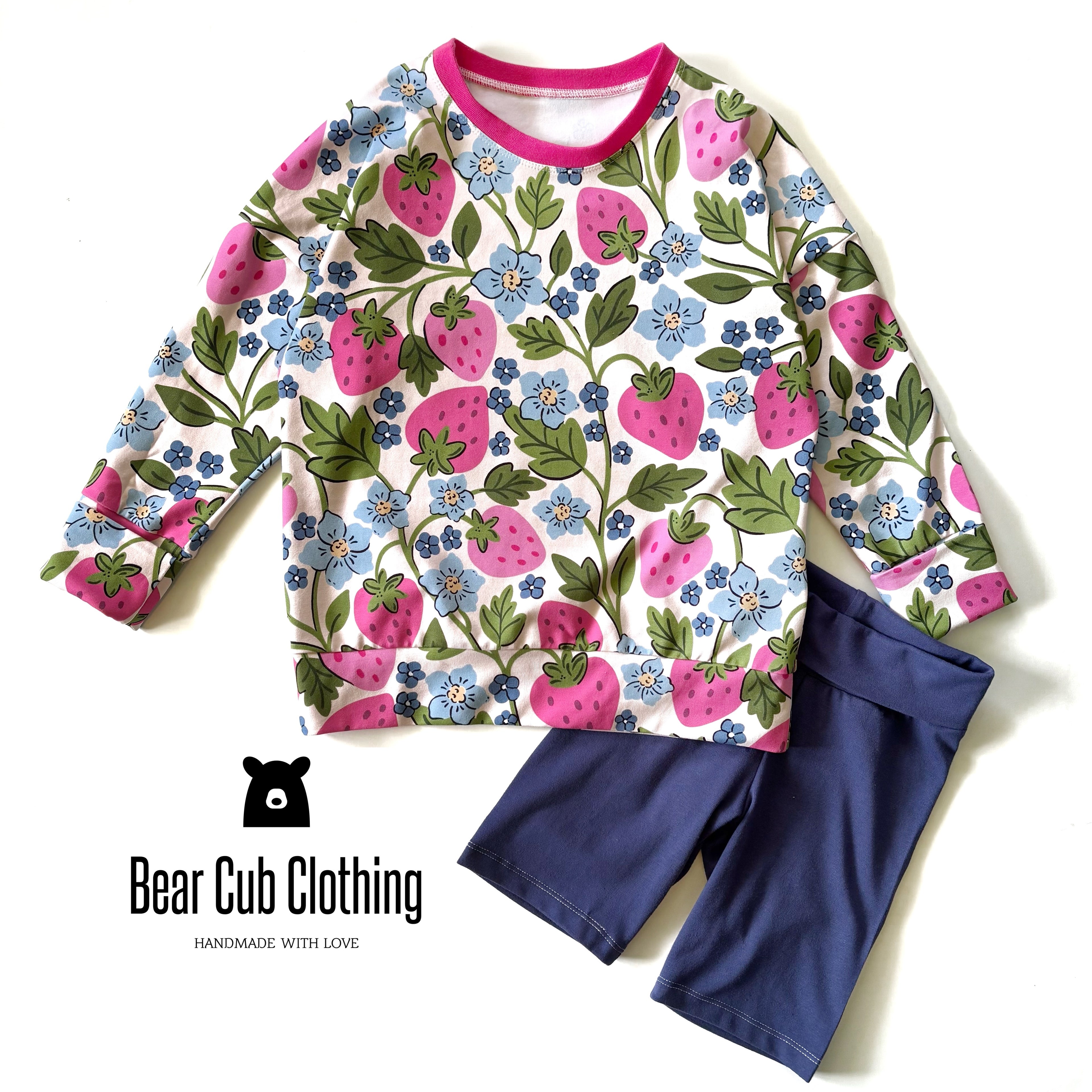 4-7y Strawberry Pullover & 5t Bike Shorts