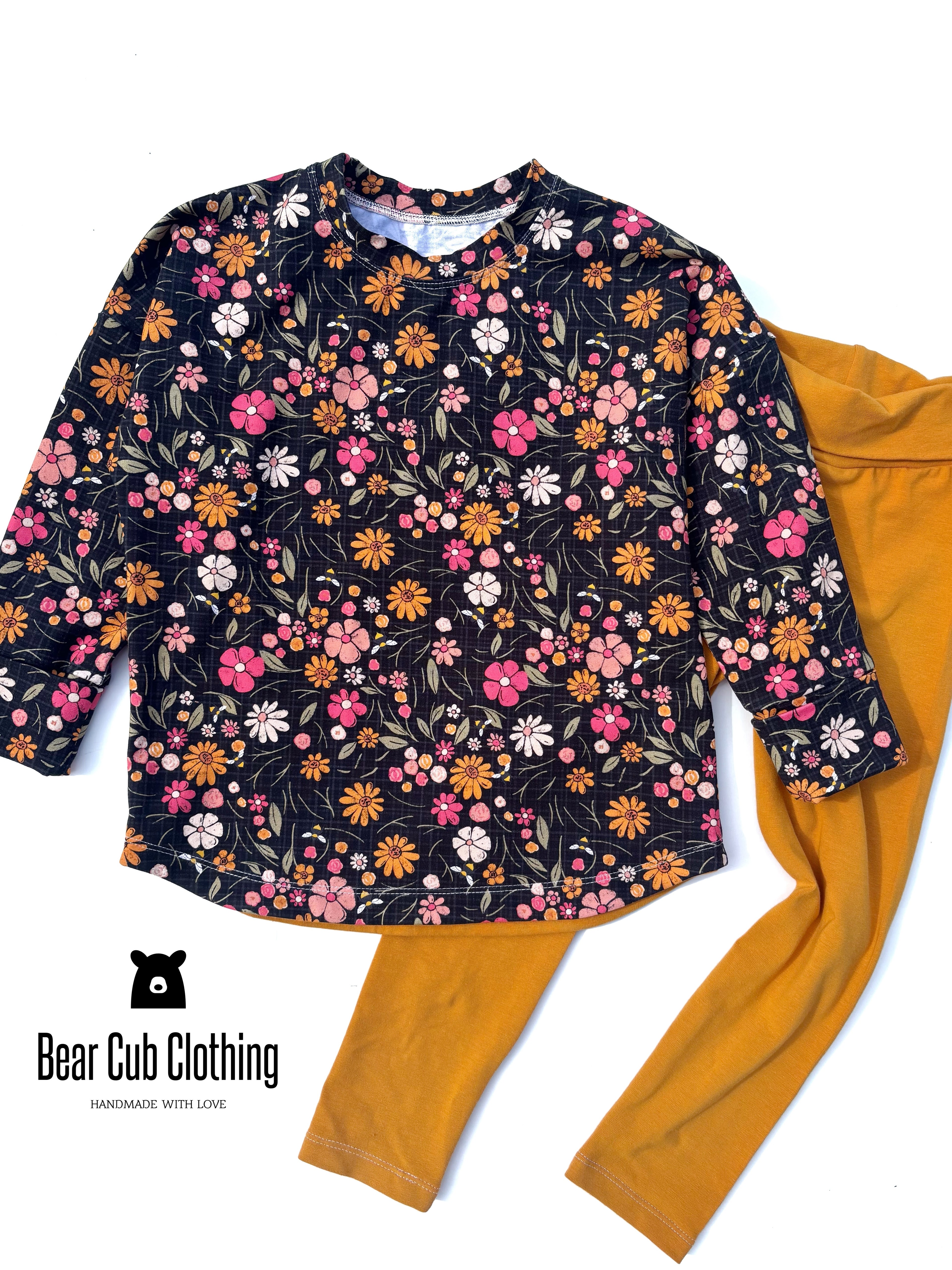 3-6 year Bee Floral Pullover & 5t Leggings Set