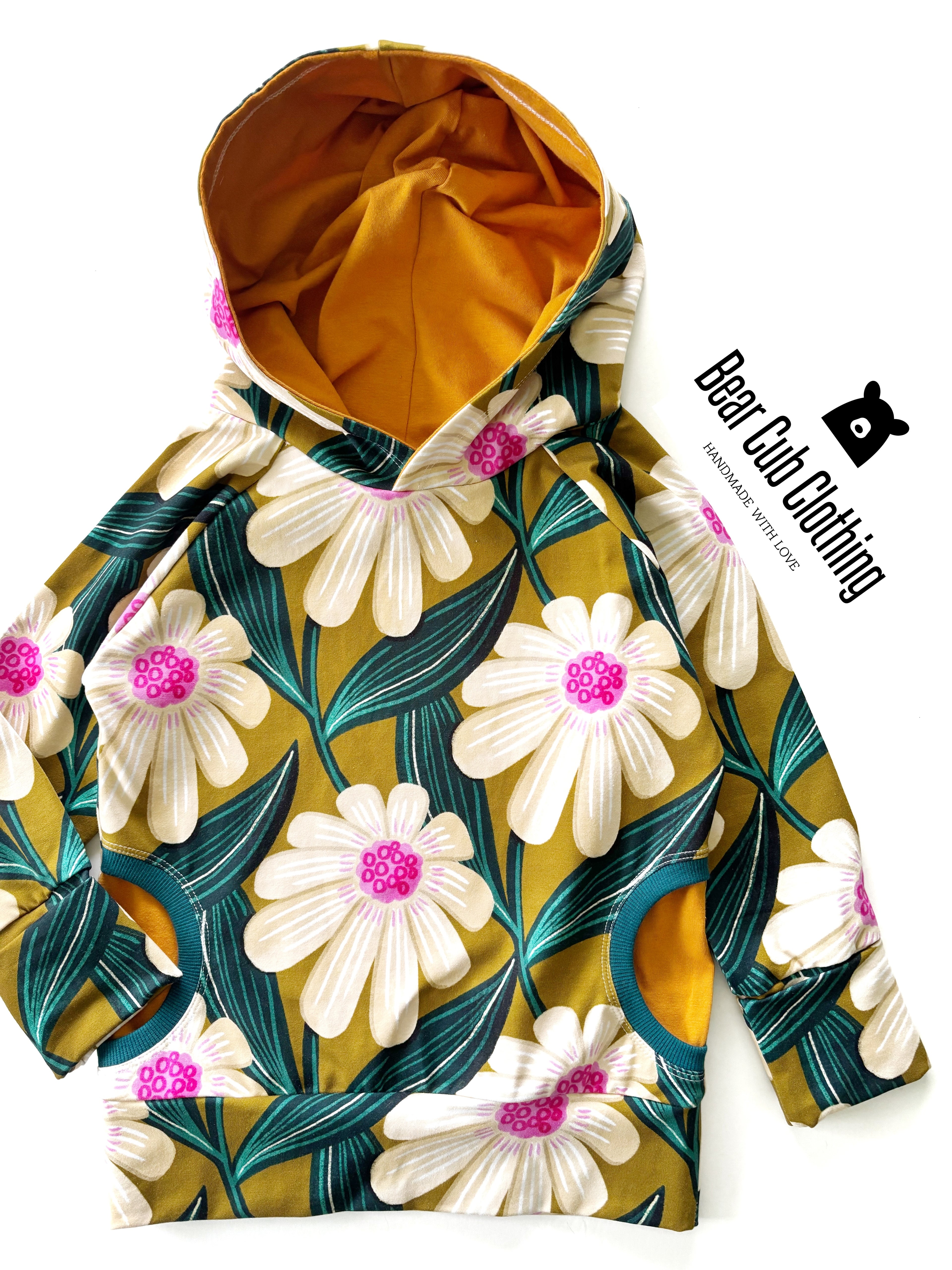 4-7 year Boho Floral Hoodie