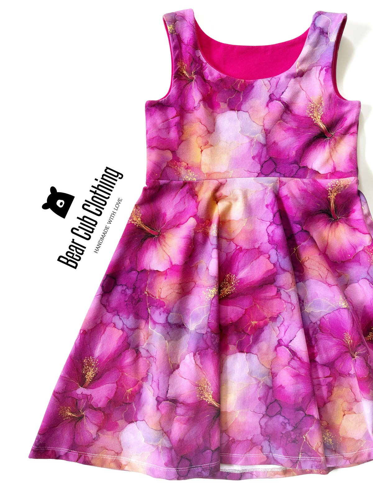 4-7 year Magenta Hibiscus Dress