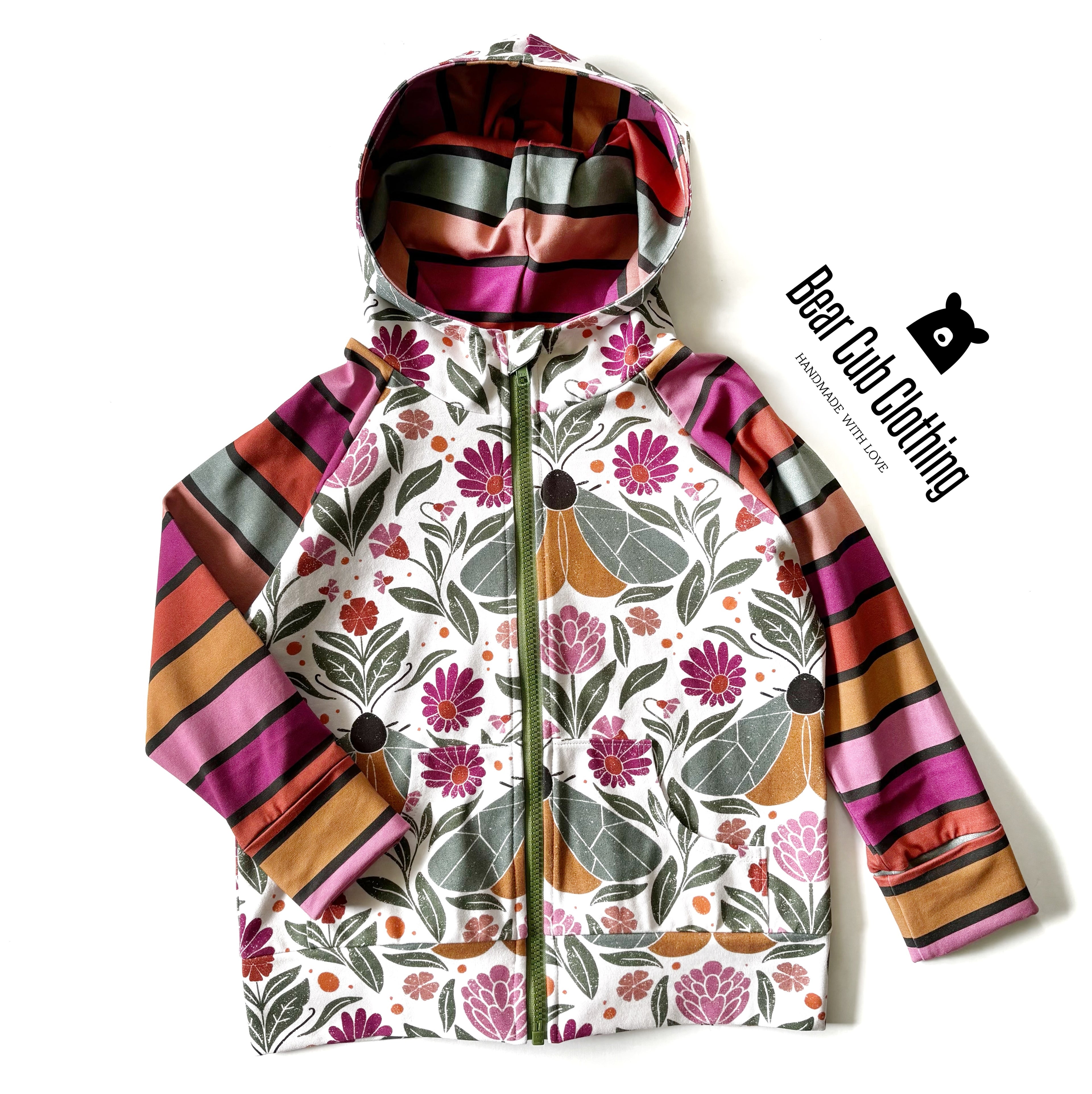 4-7y Moth & Stripes Zip Hoodie