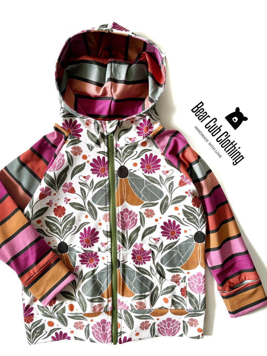 4-7y Moth & Stripes Zip Hoodie