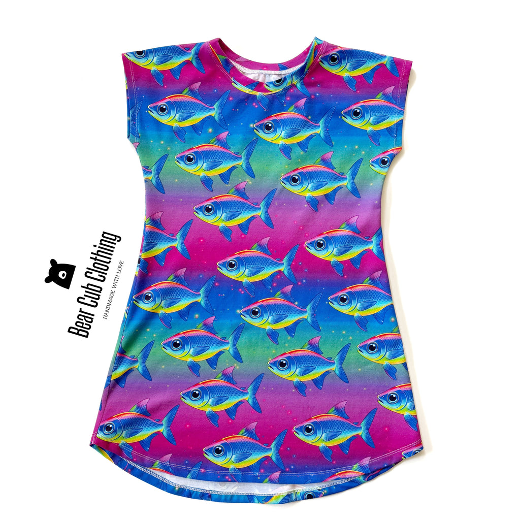 8 Neon Tetra Tee Shirt Dress