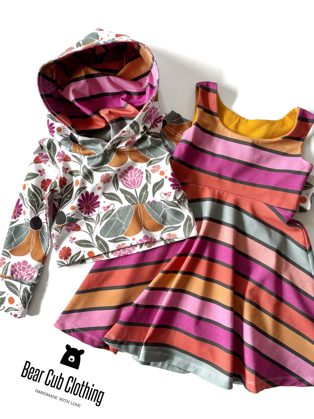 18 months-4 years Cropped Hoodie and Tank Dress Set