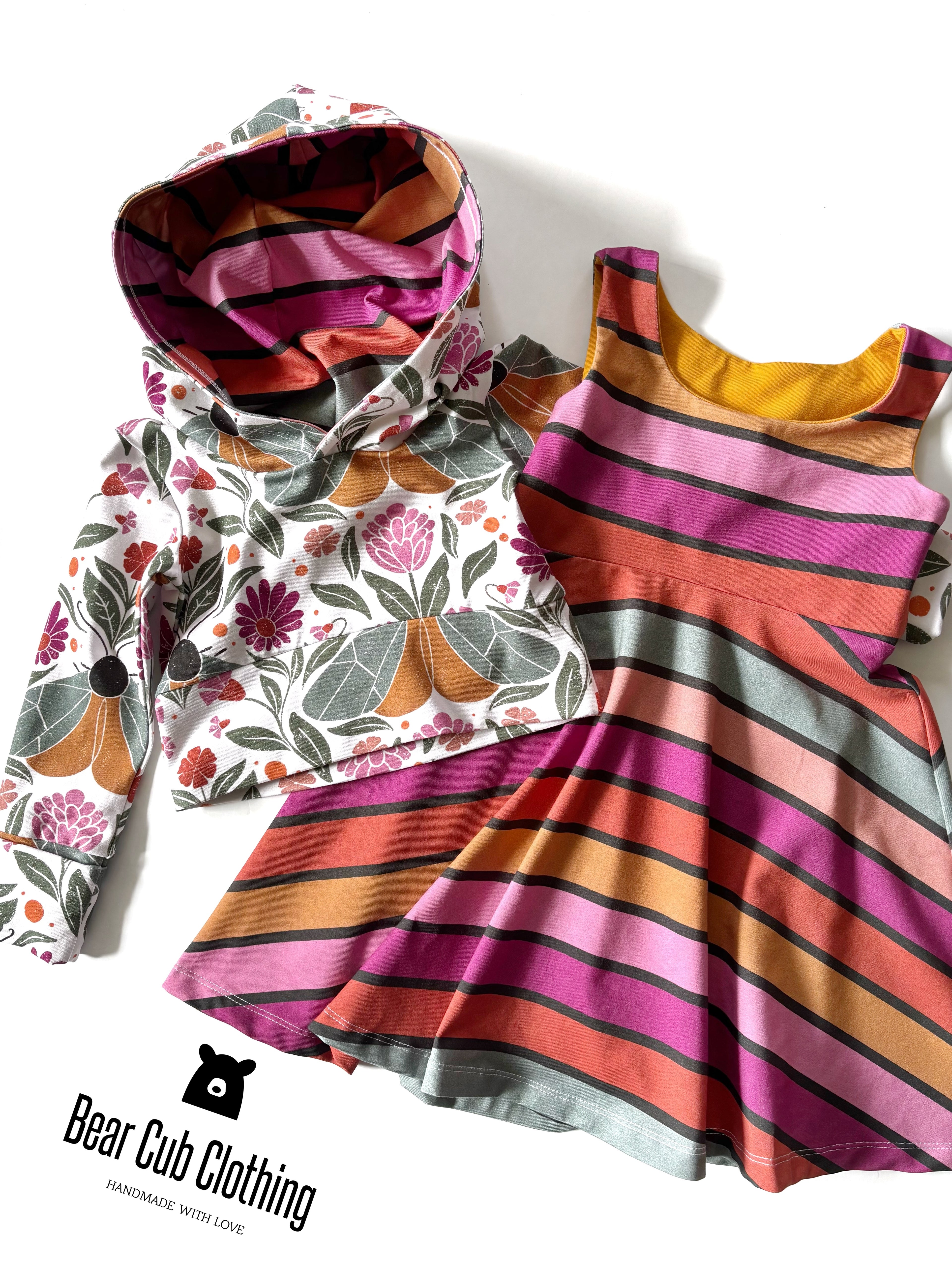 18 months-4 years Cropped Hoodie and Tank Dress Set