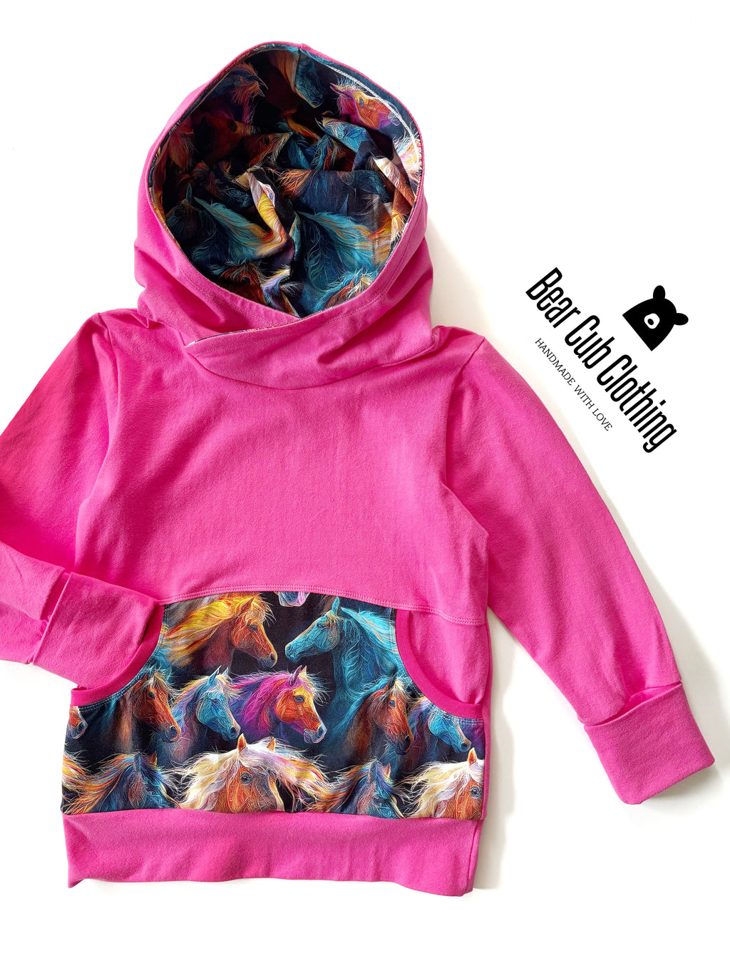 6-9 year Fuschia Horse Hoodie