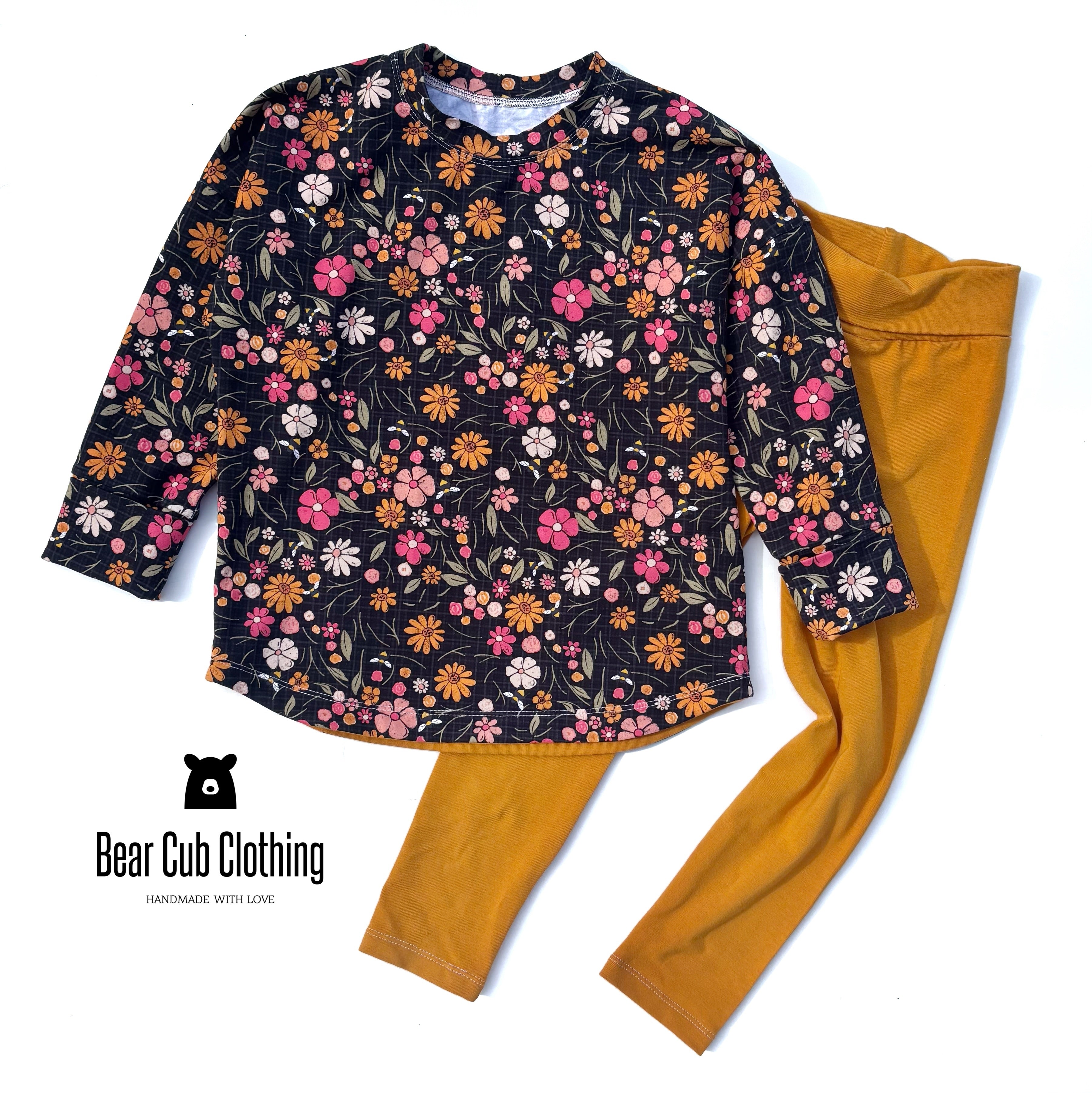 3-6 year Bee Floral Pullover & 5t Leggings Set