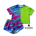 4t Neon Tetra Modest Crop & Breezy Shorts Set