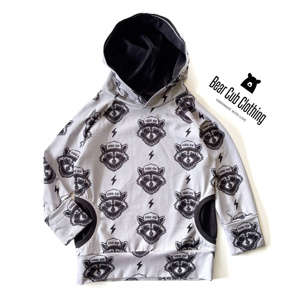 7-10 year Feral Kid Raccoon Hoodie