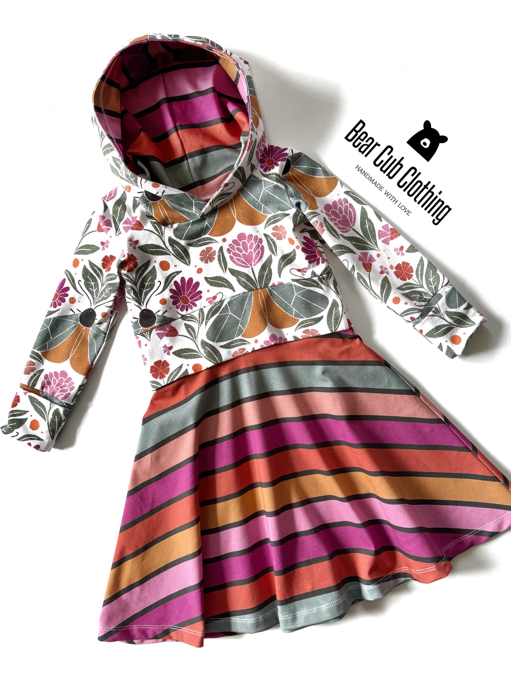 18 months-4 years Cropped Hoodie and Tank Dress Set