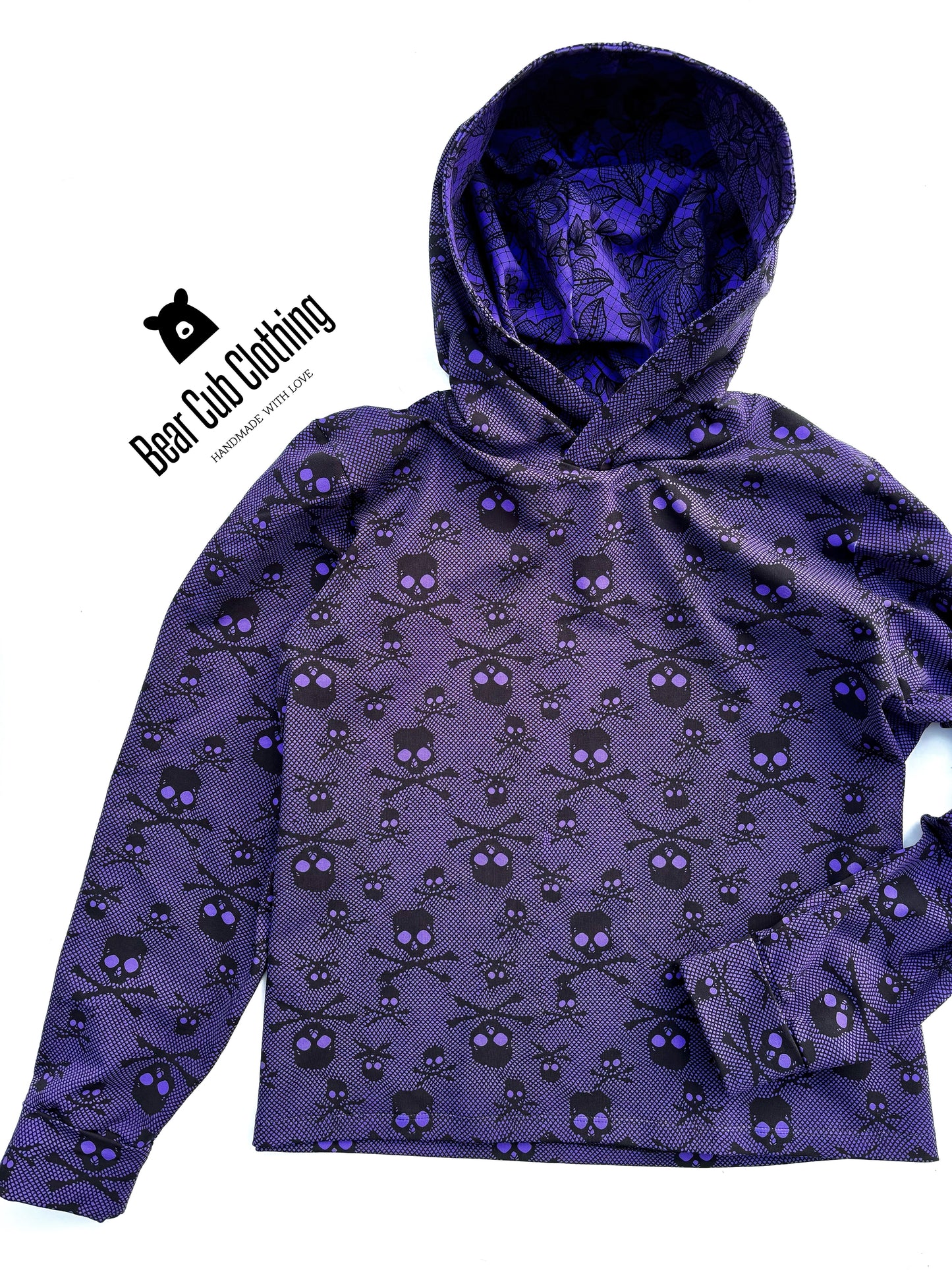 Adult Large Fishnet Skull Hoodie