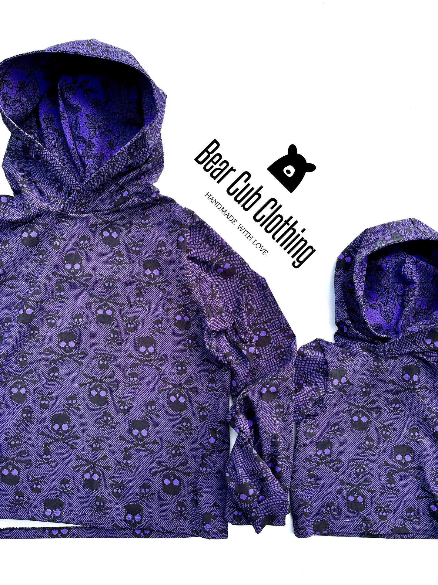 Adult Large Fishnet Skull Hoodie